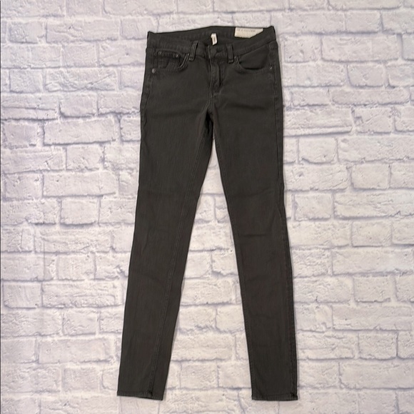 Rag & Bone Jeggings Dark Olive Camo Green Stretchy Denim Skinny Jeans Size 26 - Picture 1 of 13
